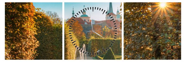 Obraz - Valdštejnský palác (s hodinami) (90x30 cm)