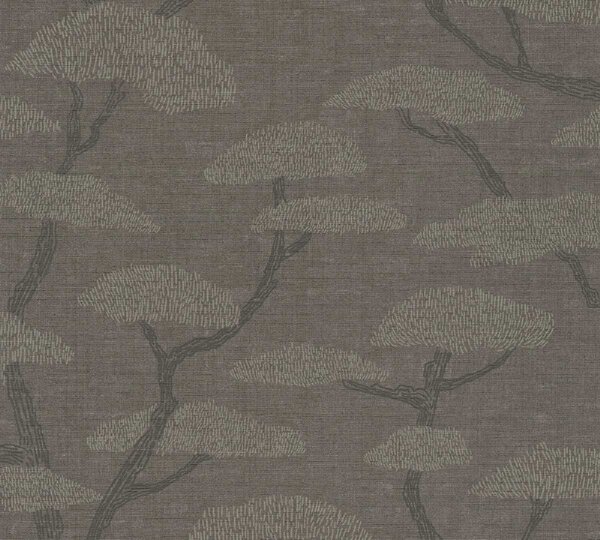 A.S. Création | Vliesová tapeta na zeď Nara 38741-5 | 0,53 x 10,05 m | černá, hnědá, šedá
