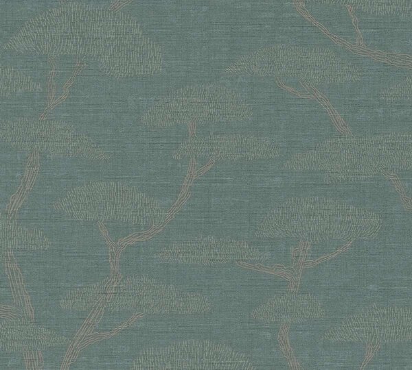 A.S. Création | Vliesová tapeta na zeď Nara 38741-2 | 0,53 x 10,05 m | zelená