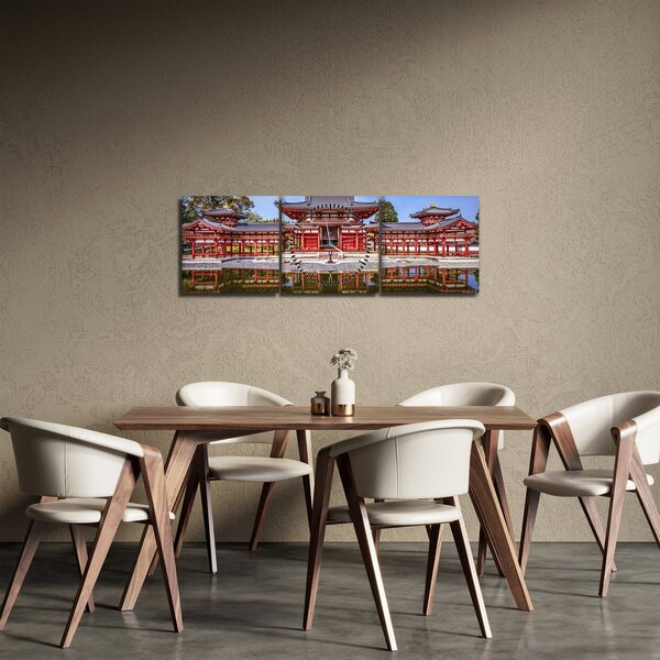 Obraz - Buddhistický chrám (s hodinami) (90x30 cm)