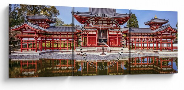 Obraz - Buddhistický chrám (s hodinami) (90x30 cm)