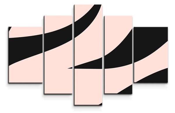 Sablio Obraz - 5-dílný Růžový vzor zebry - 125x90 cm