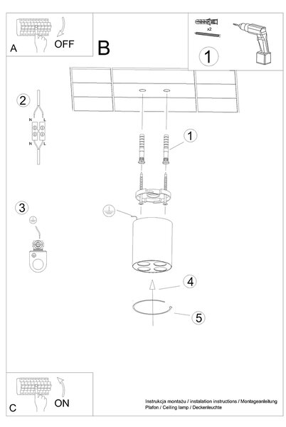 Sollux Lighting Stropní svítidlo ZOE černé LED