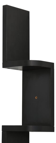 HOMCOM 5-podlažní Zigzag nástěnný rohový regál výška 120 cm černé dřevo | Aosom