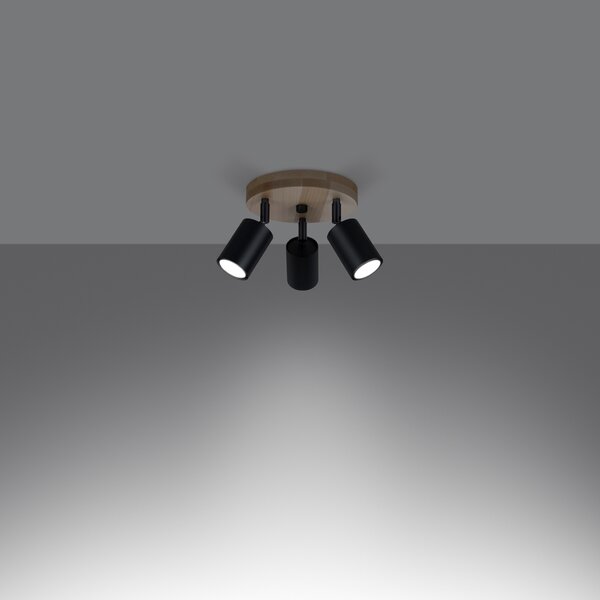Sollux Lighting Stropní svítidlo VERDO 3P černé
