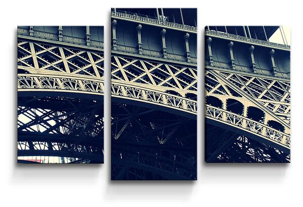 Sablio Obraz - 3-dílný Eiffel Tower - 75x50 cm