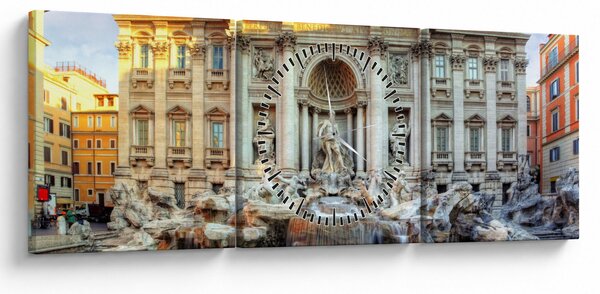 Obraz - Fontána di Trevi (s hodinami) (90x30 cm)