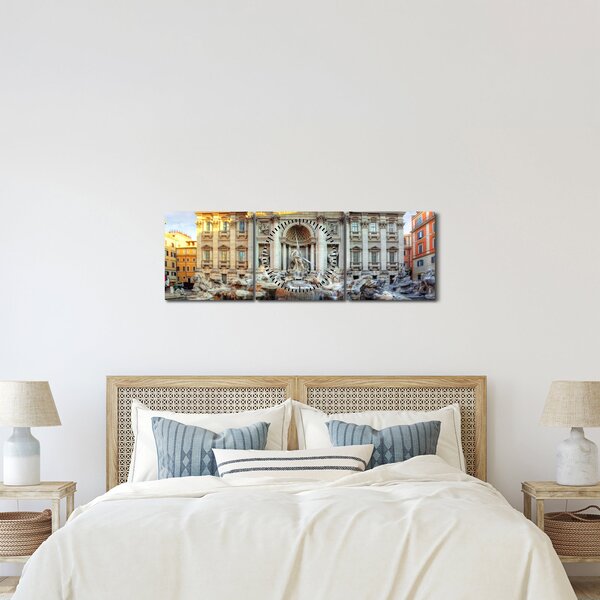 Obraz - Fontána di Trevi (s hodinami) (90x30 cm)