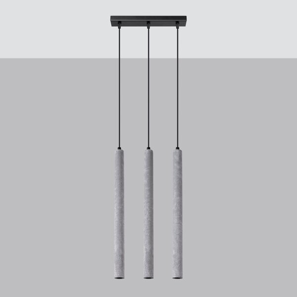 Závěsné svítidlo Pastelo, 3x betonové stínítko