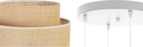 Závěsné svítidlo Boho, 4x jutové stínítko, (výběr ze 2 barev konstrukce), o
