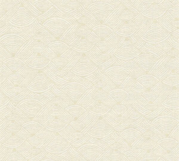 A.S. Création | Vliesová tapeta na zeď Nara 38742-4 | 0,53 x 10,05 m | bílá, béžová, krémová