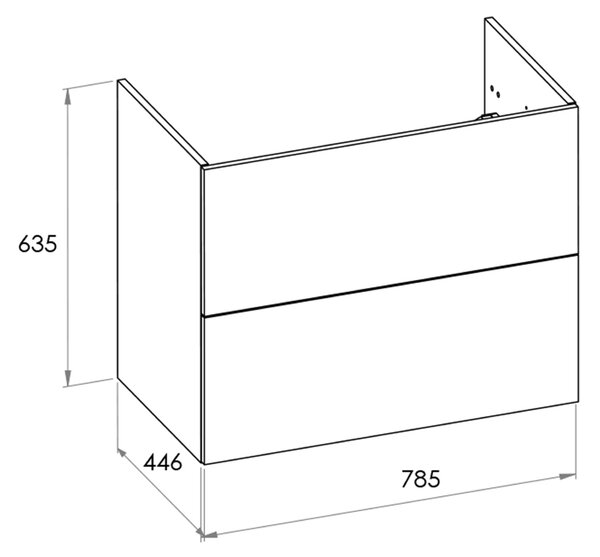 Roca Ella skříňka 78.5x44.6x63.5 cm pod umyvadlo závěsná bílá A857770529