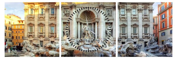 Obraz - Fontána di Trevi (s hodinami) (90x30 cm)