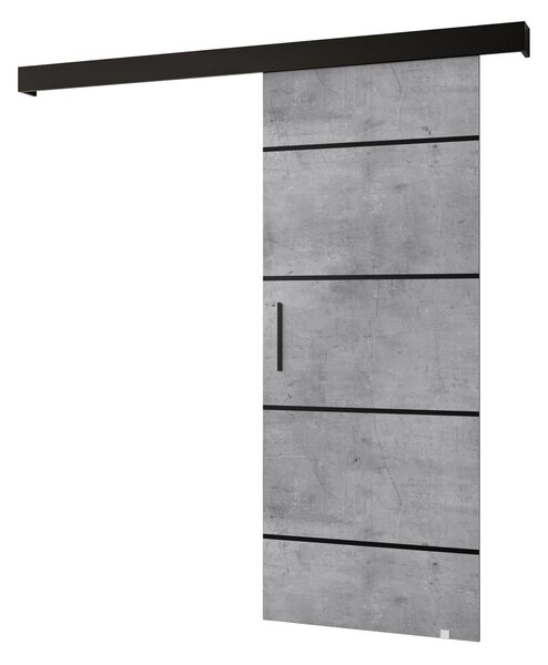 Posuvné dveře 90 cm Sharlene IV (beton + černá matná + černá). 1043740