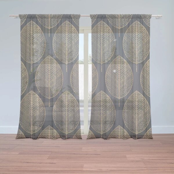 Sablio Záclony Zlaté listy: 2ks 150x250cm