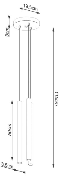 Sollux Lighting Závěsné svítidlo PASTELO 3P betonové