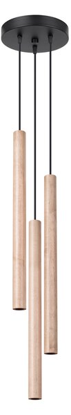 Závěsné svítidlo Pastelo, 3x dřevěné stínítko, o