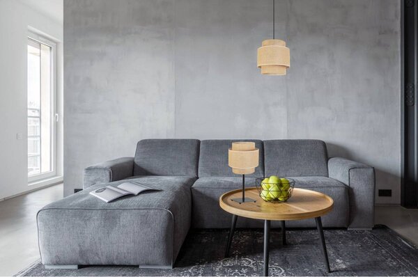Stolní lampa Boho, 1x jutové stínítko, (výběr ze 2 barev konstrukce)
