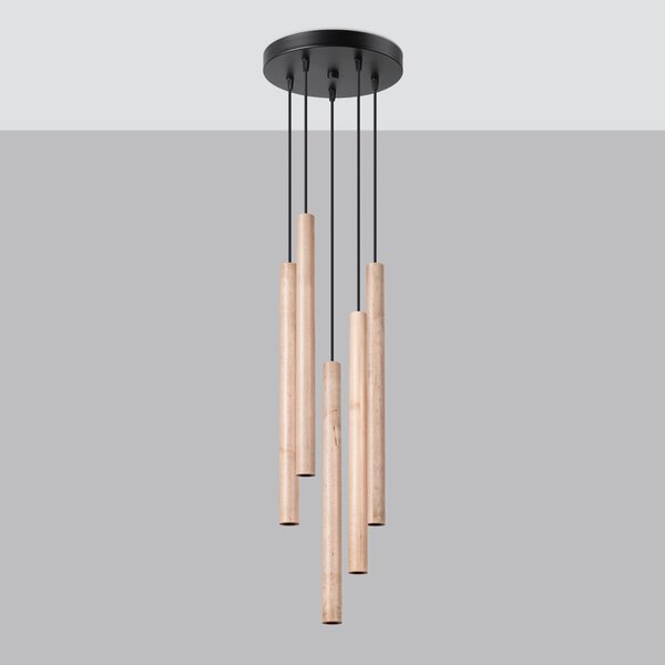 Sollux Lighting Závěsné svítidlo PASTELO 5P dřevo