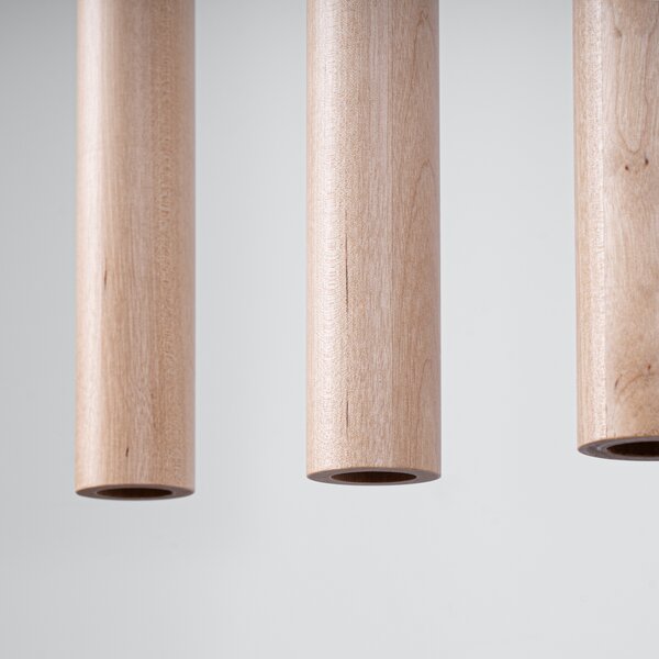 Závěsné svítidlo Pastelo, 5x dřevěné stínítko