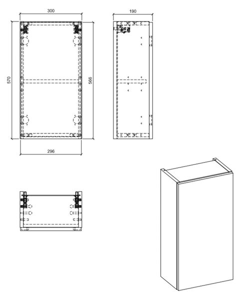 Comad Nova Oak skříňka 30x18.9x57 cm dub NOVA OAK A 83-30-1D(W83-01A)