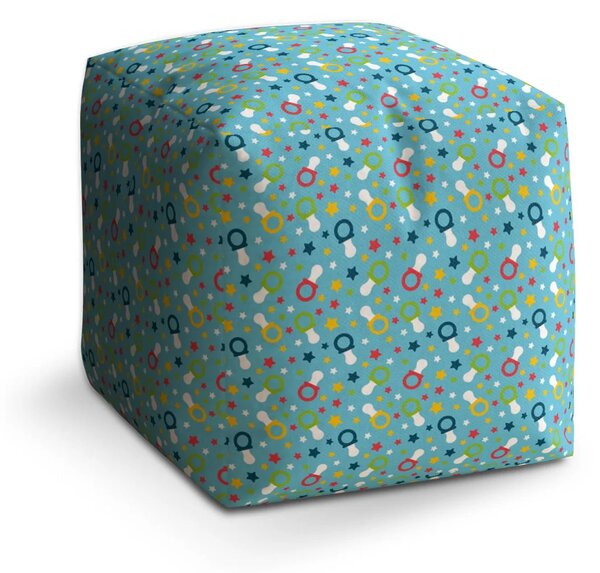Sablio Taburet Cube Dudlíky a hvězdy - 40x40x40 cm