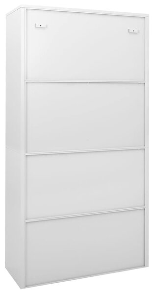 Kancelářská skříň posuvné dveře světle šedá 90x40x180 cm ocel 335959