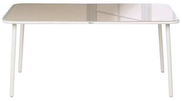 Zahradní jídelní stůl CARAVINO 160 cm 90 cm Kov Světle béžová