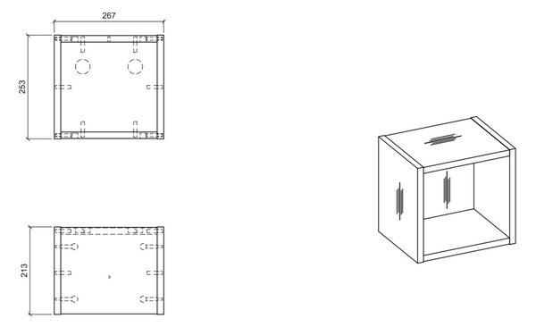 Comad Nova Oak regál 26x27 cm NOVA OAK A 83-27-Q(W83-04A)