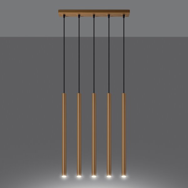 Sollux Lighting Závěsná lampa PASTELO 5L zlatá