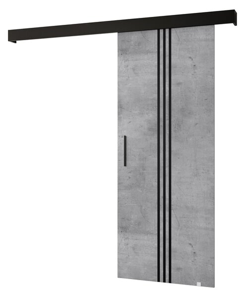 Posuvné dveře 90 cm Sharlene V (beton + černá matná + černá). 1043786