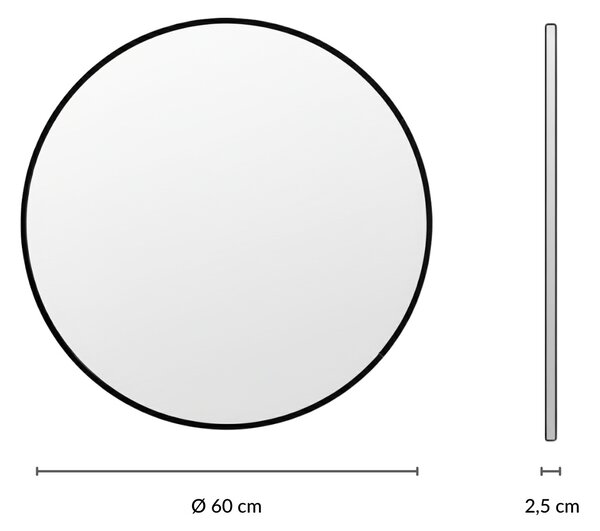 Kulaté nástěnné zrcadlo LØOP, Ø 60 cm