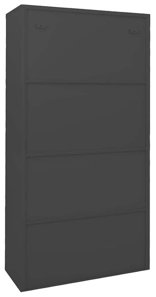 Kancelářská skříň s posuvnými dveřmi černá 90x40x180 cm ocel 335964