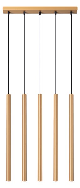 Závěsné svítidlo Pastelo, 5x zlaté kovové stínítko