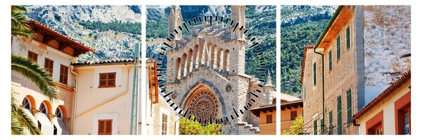 Obraz - Sóller, Mallorca (s hodinami) (90x30 cm)