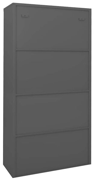 Kancelářská skříň s posuvnými dveřmi antracit 90x40x180 cm ocel 335965