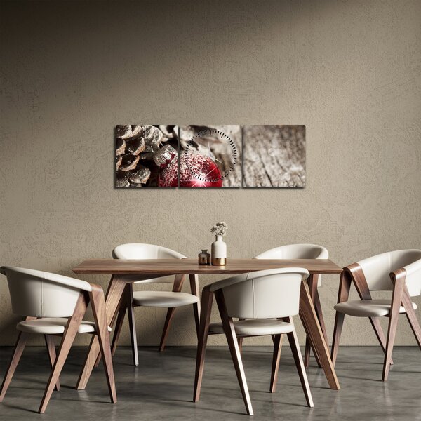 Obraz - Vánoční ozdoby (s hodinami) (90x30 cm)