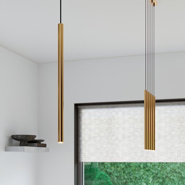 Sollux Lighting Závěsná lampa PASTELO 5P zlatá