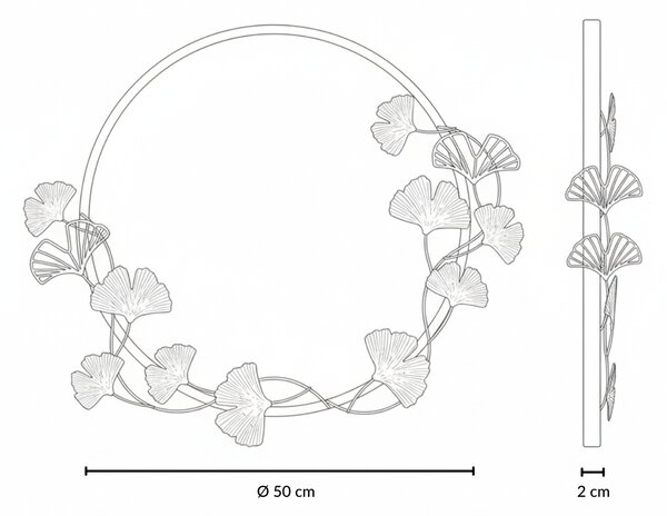 Kulaté nástěnné zrcadlo s ozdobným rámem SOL, Ø 50 cm