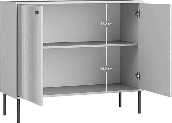 Kondela Dvoudveřová komoda Aris 2D – šedá / černá