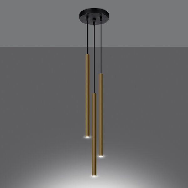 Sollux Lighting Závěsná lampa PASTELO 3P leštěné zlato