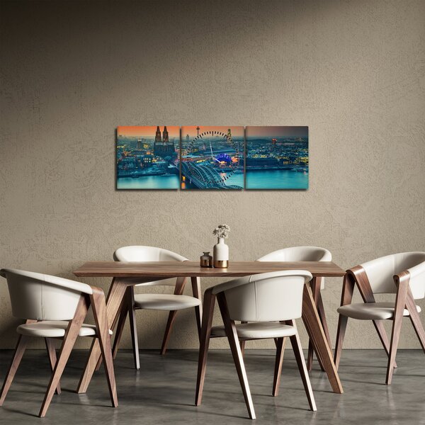 Obraz - Kolín nad Rýnem (s hodinami) (90x30 cm)