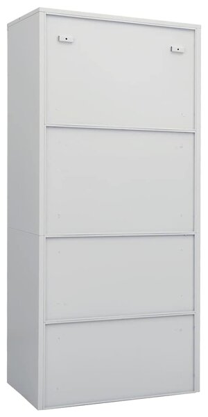 Šatní skříň světle šedá 80 x 50 x 180 cm ocel 335967