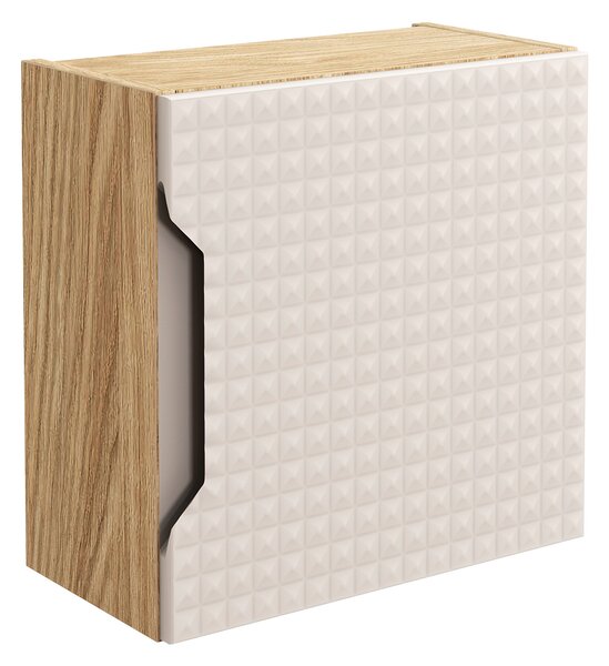 Comad Koupelnová skříňka závěsná horní Qubik Luxor Beige 35 béžová/dub olejovaný