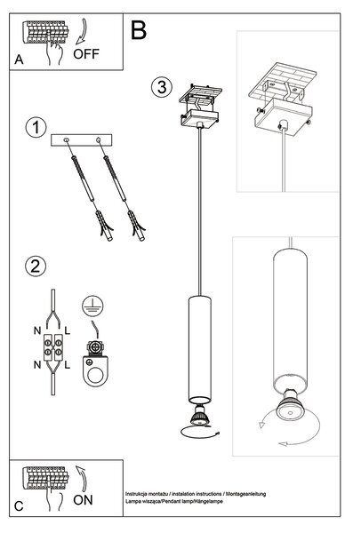 Sollux Lighting Závěsná lampa LAGOS 1 leštěné zlato
