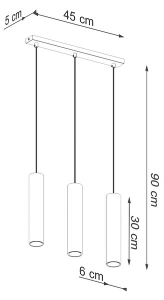 Sollux Lighting Závěsná lampa LAGOS 3 leštěné zlato