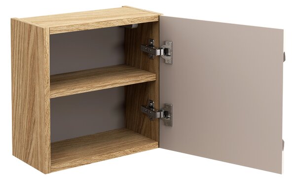 Comad Koupelnová skříňka závěsná horní Qubik Luxor Beige 35 béžová/dub olejovaný