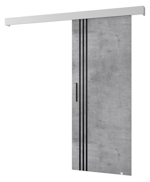 Posuvné dveře 90 cm Sharlene VI (beton + bílá matná + černá). 1043830