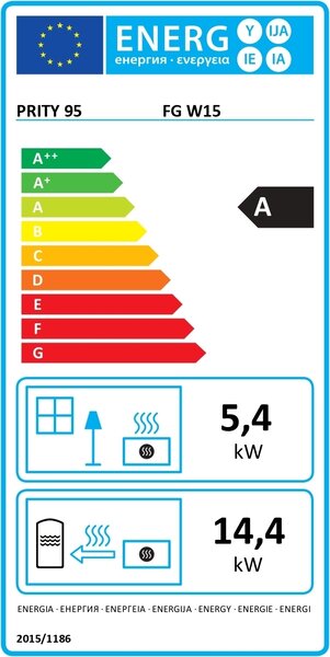 Kamna na dřevo s kotlem Prity FG W15 19,8 kW. EcoDesign 2022
