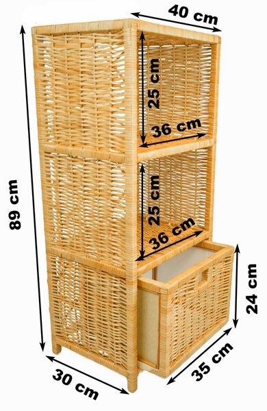 Proutěná komoda s jednou zásuvkou